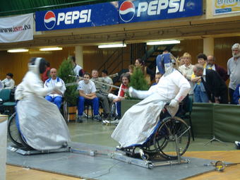20-411/W Metallic Apron for wheelchair fencing INOX WHITE